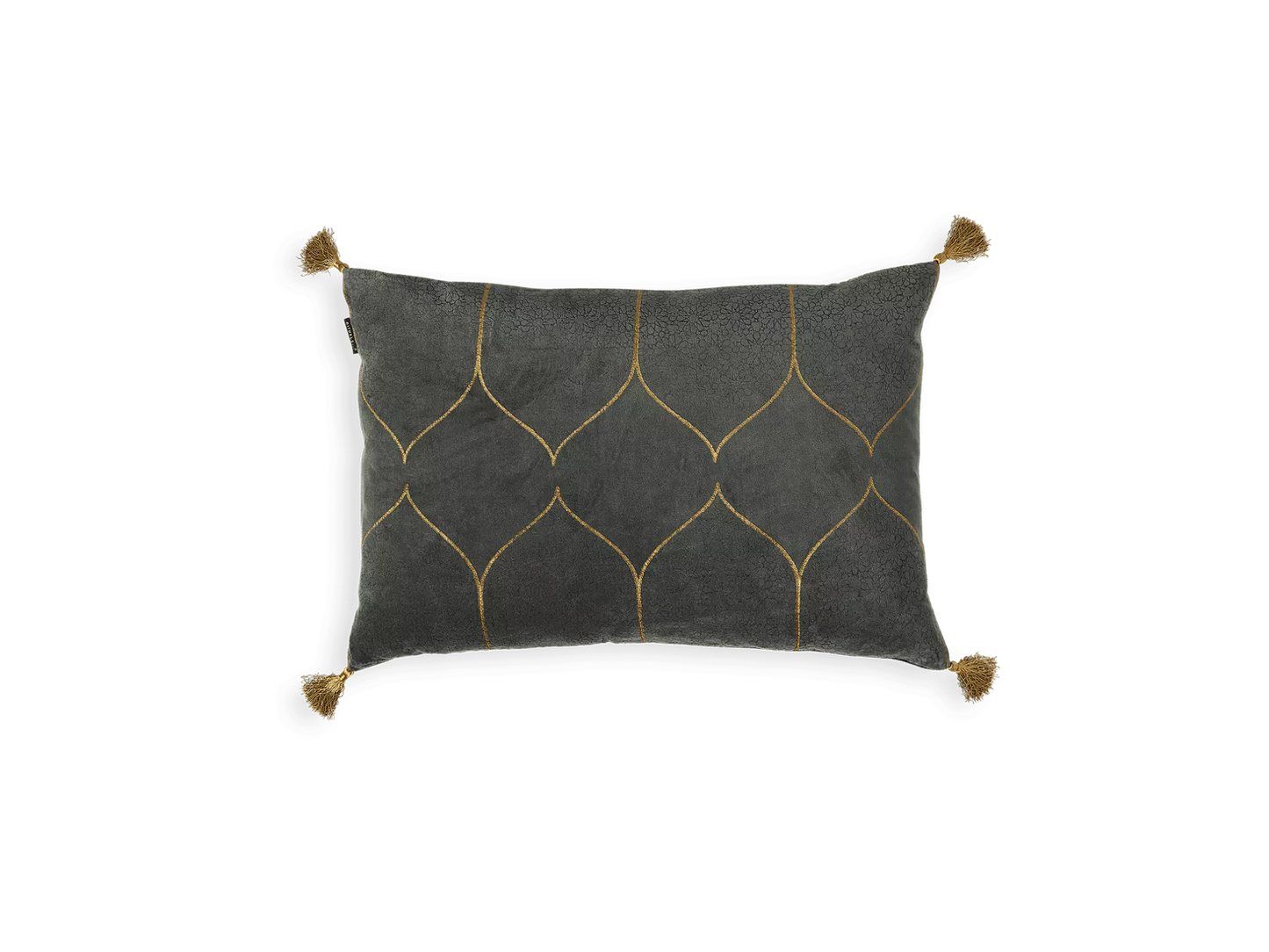 Vellore Cotton Velvet Cushion Case 60x40cm Grey Blue