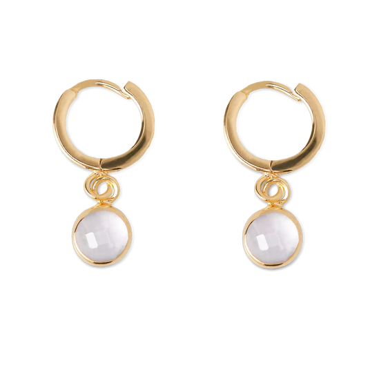 House of Rituals Hoops Round Cut Earrings gold plated earrings with gemstone
