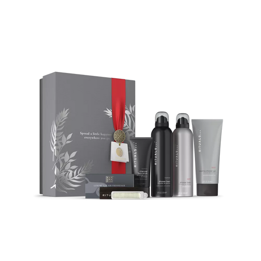 Homme Gift Set L 2x foaming shower gel 200ml, ice shower 200ml, charcoal scrub 70ml, car perfume