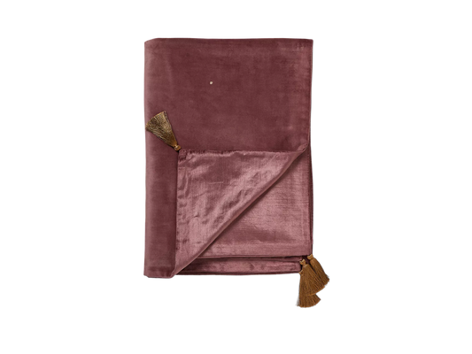 Vellore Cotton Velvet Throw 180x140cm Vintage Pink