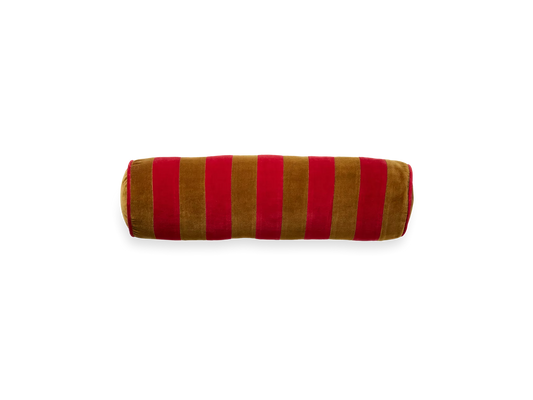 Vellore Bolster Cushion Red Stripes