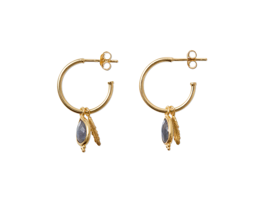 House of Rituals Pendant Hoops vergulde oorringen met edelsteen