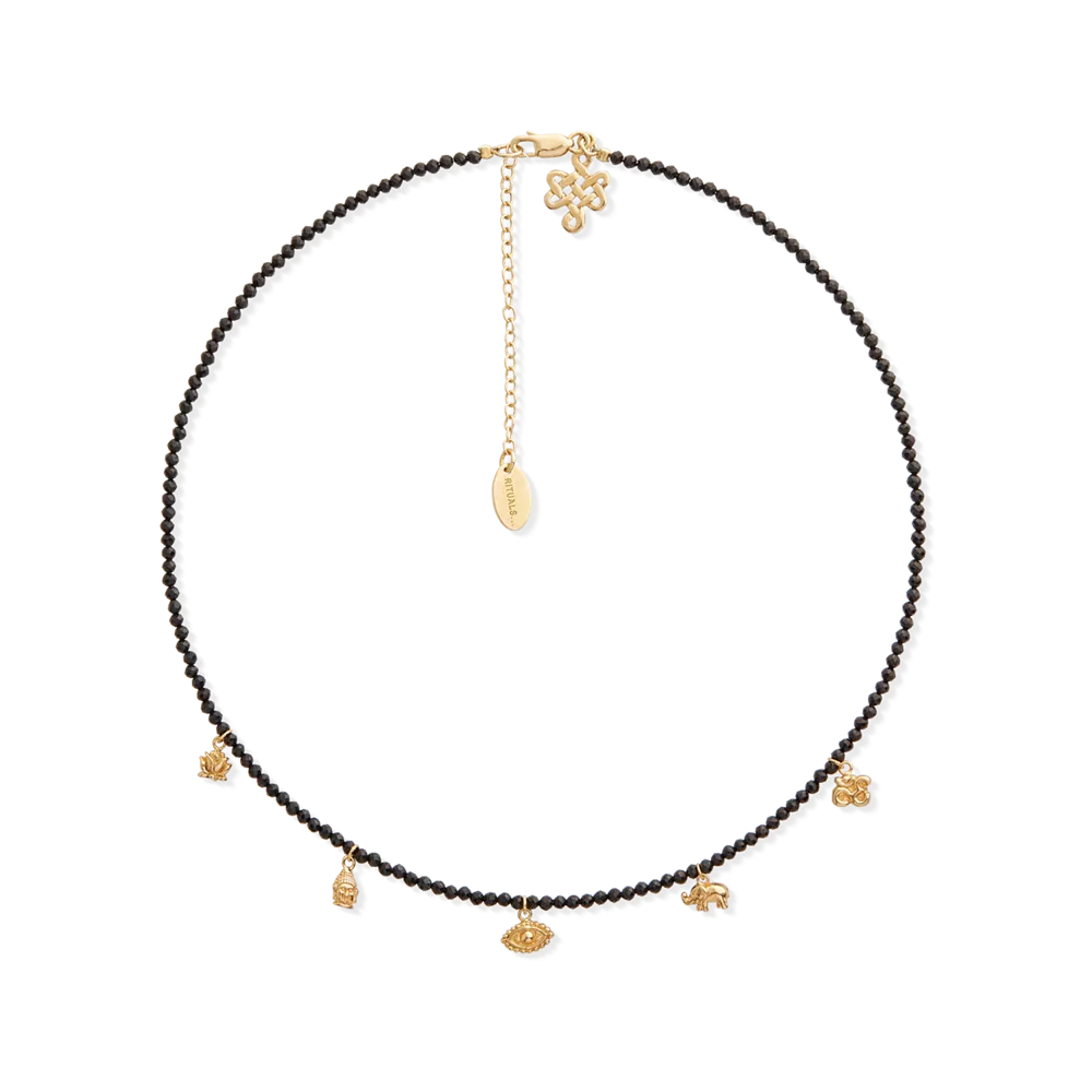 House of Rituals Pendant Bead Necklace gold plated necklace with gemstone