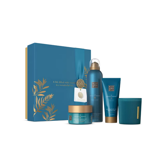 The Ritual of Hammam Gift Set M foaming shower gel 200ml, body cream 100ml, body scrub 125g, scented candle 140g