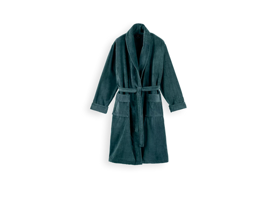 Super Smooth Cotton Bathrobe Men Petrol L