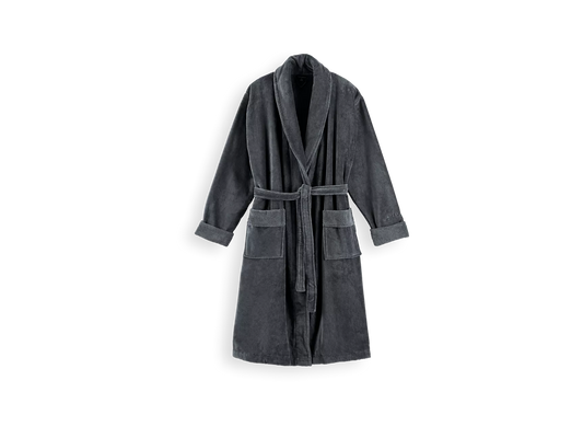Super Smooth Cotton Bathrobe Men S Charcoal Grey