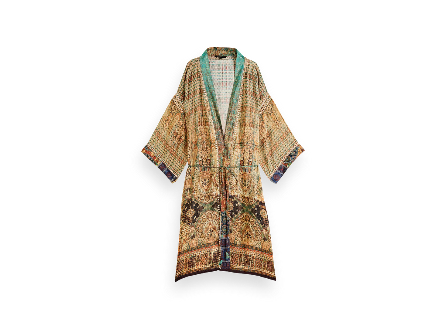 Jaypur Saree Kimono Salmon Square