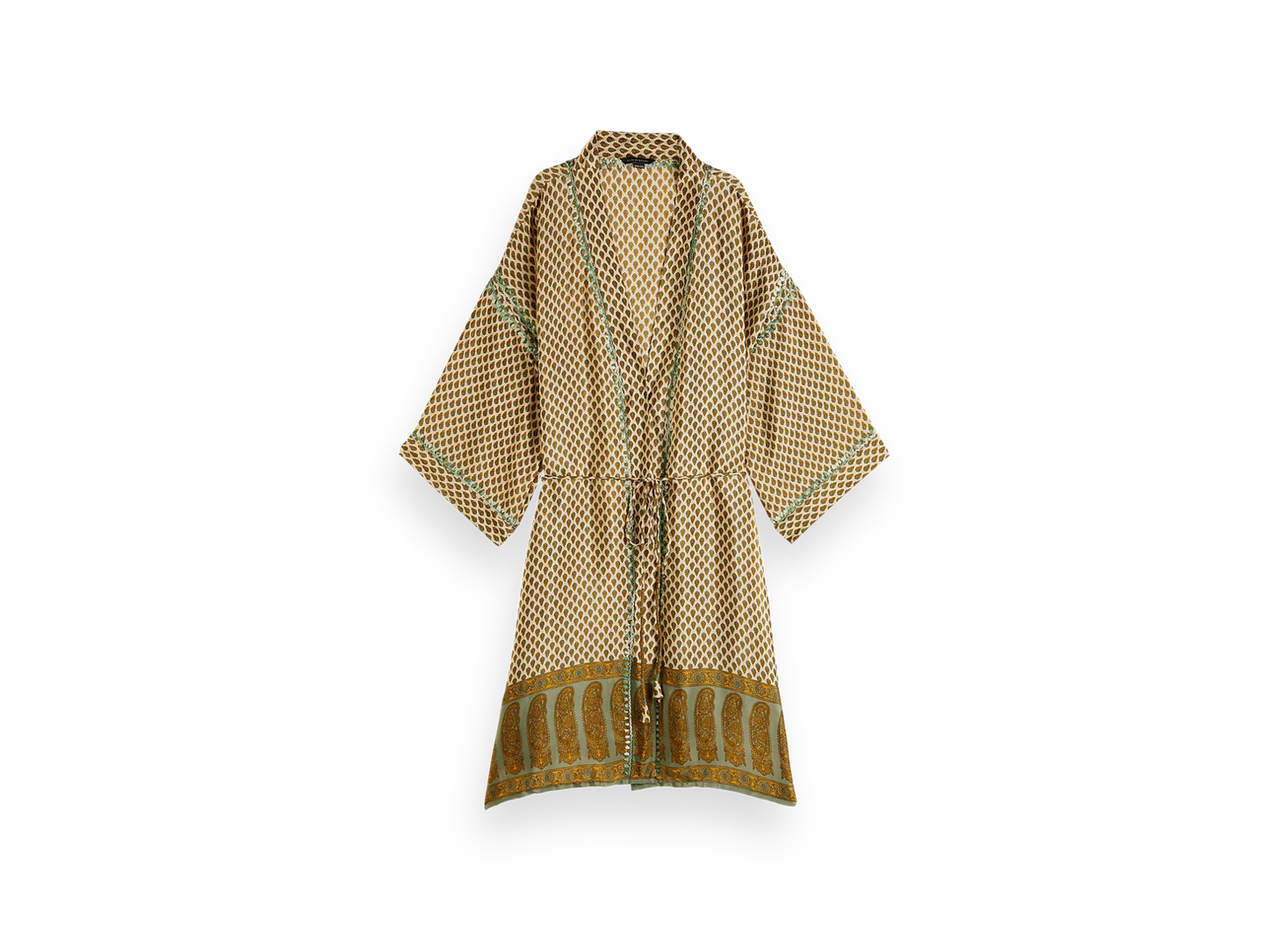 Jaypur Saree Kimono Green Flower