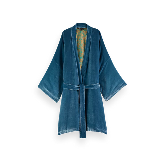 House of Rituals Saigon Collection Kimono Short viscose silk velvet kimono
